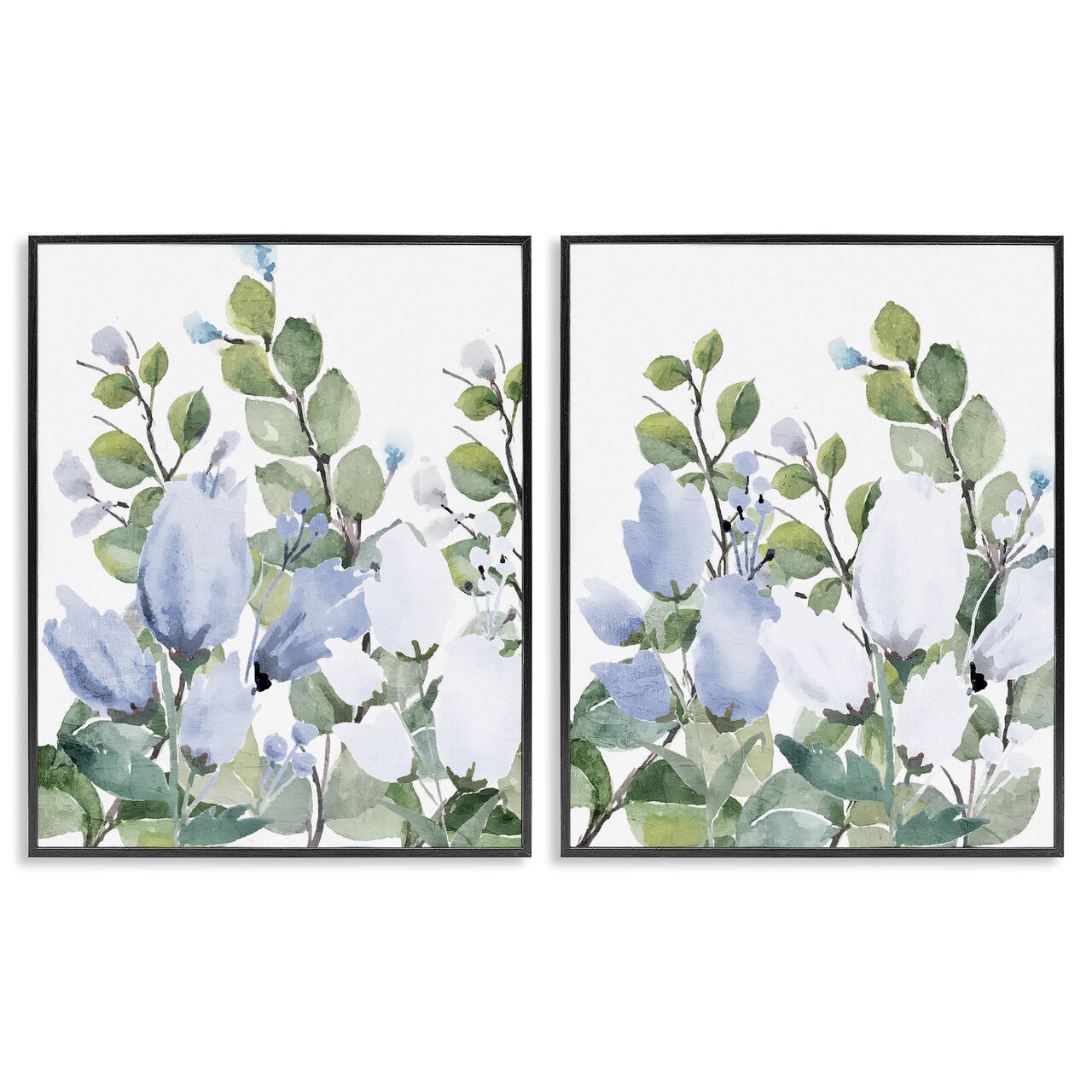 Stupell Industries Blue Spring Watercolors 2pc Framed Giclee Set, design by Kim Allen